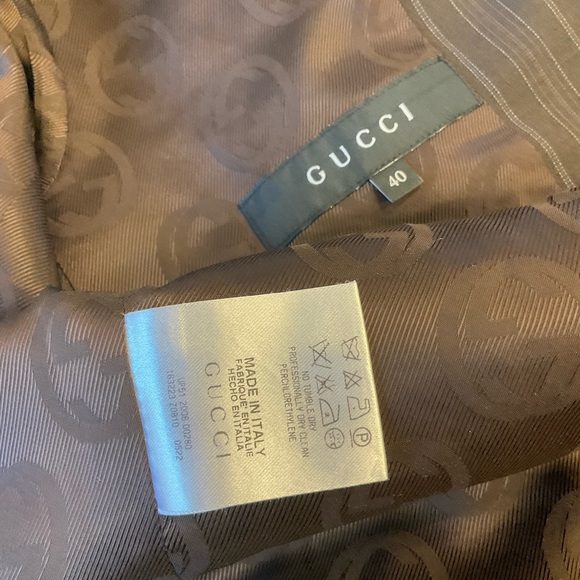 GUCCI Women’s Classic Tailored Brown PinStrip 2 PC Pant Suit 40 / 4, Small - Picture 5 of 16